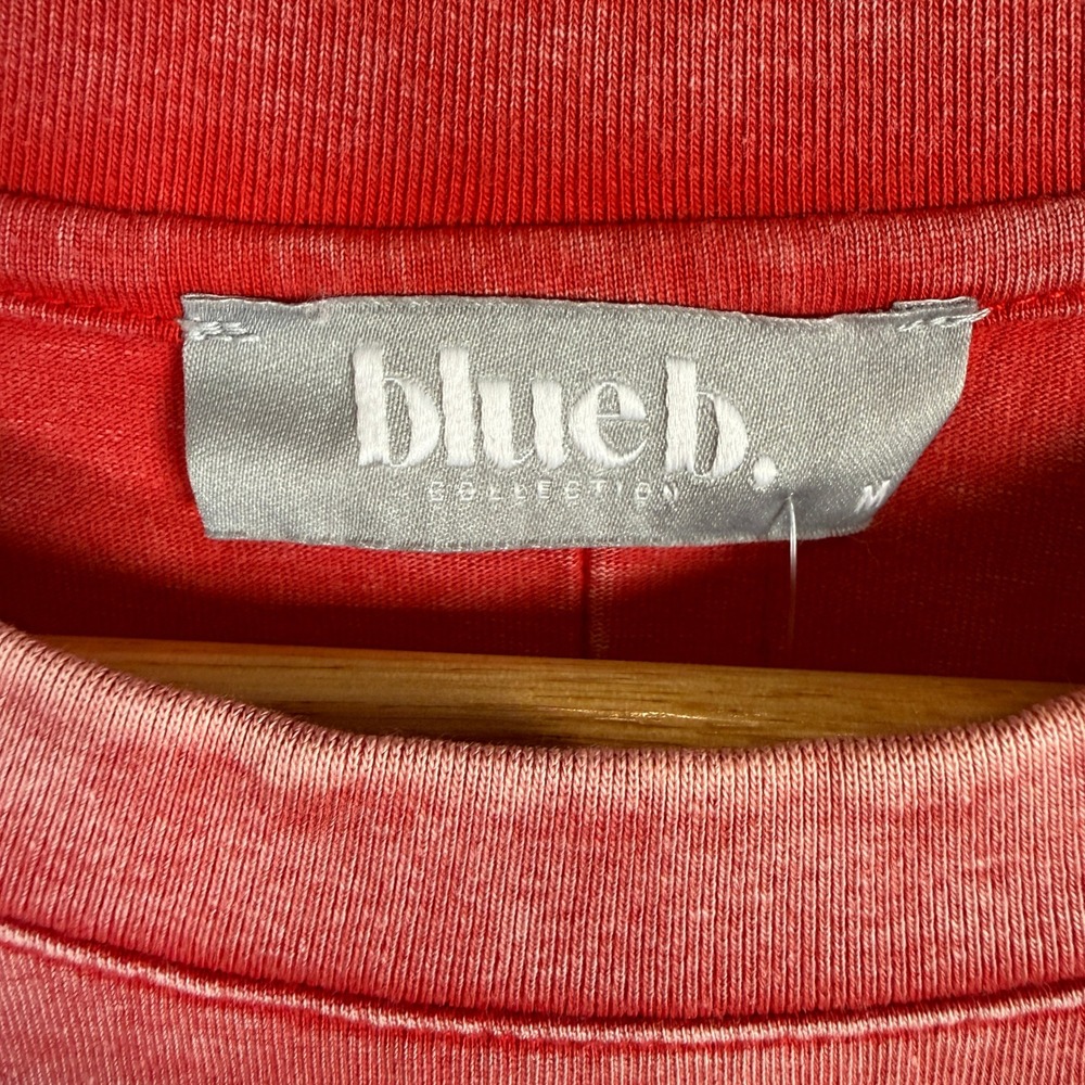 Blue B Collection Red Mineral Wash Embroidered Bird T-Shirt Oversized Medium - Picture 5 of 9